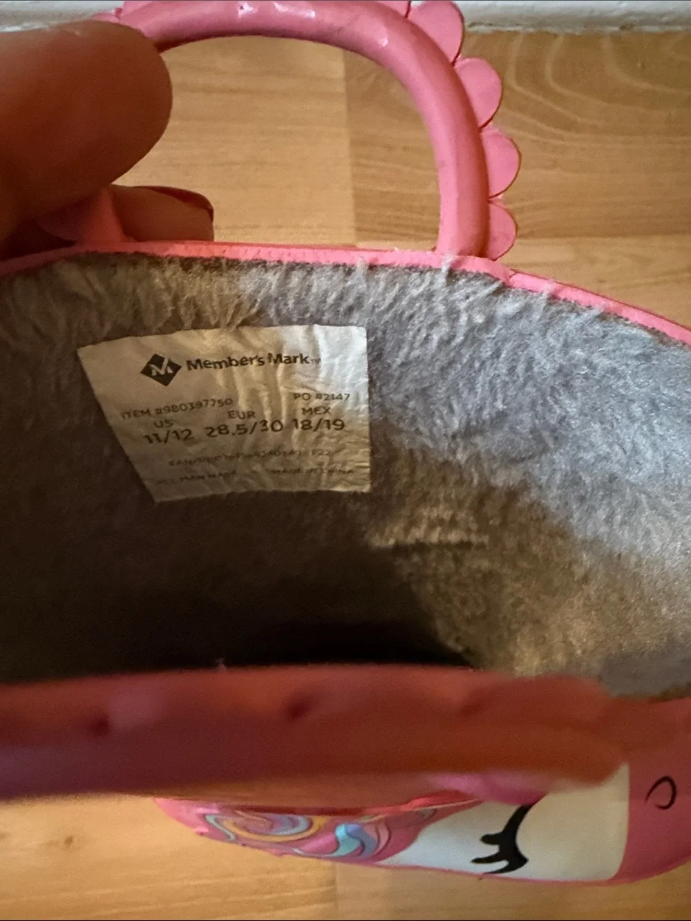 Kids Pink Unicorn Rain Boots with Easy Pull Handles